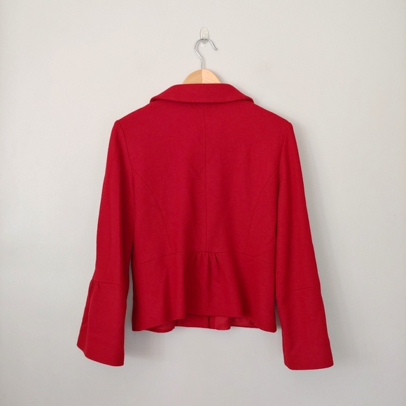 Gerard Darel Wool Button Up Collared Jacket Red Size 8 - Picture 5 of 16